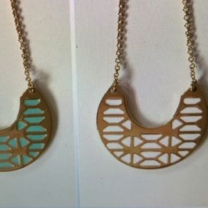 Stella and Dot gold double-sided necklace